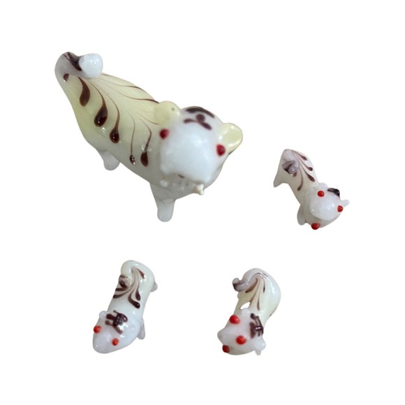 Vintage Unique Handmade Glass Tiger With Cubs in Handpainted Trinket Box - Picture 4 of 8